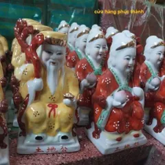 thổ địa ông bà màu ( sành sứ ) có hoả tốc
