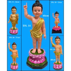 Tượng Phật Đản Sanh 60cm  composite vẻ màu cực đẹp ĐS14
