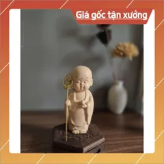 Tượng Địa Tạng Vương Bồ Tát DeCor 15cm Chất liệu bột đá, Tượng Địa Tạng mini nhỏ để bàn, Tượng Địa Tạng để xe ô tô