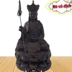 Tặng vòng tay, Tôn Tượng Địa Tạng Vương Bồ Tát cao 17 cm màu nâu đất cực đẹp