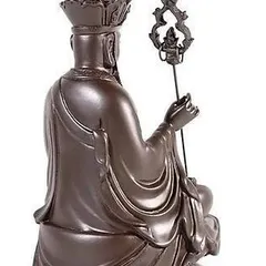 Tặng vòng tay, Tôn Tượng Địa Tạng Vương Bồ Tát cao 17 cm màu nâu đất cực đẹp