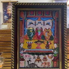 Tranh TAM VỊ TÁO QUÂN - BÀI VỊ - có khung cực đẹp