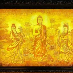 TRANH ĐIỆN TRÚC CHỈ TAM THẾ PHẬT - 40CM x 60CM cực đẹp DƯƠNG KHOA SHOP