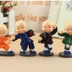 4 Chú Tiểu Múa Võ Túy Quyền Ôm Bình Rượu Nhà Sư Trang Trí Giá Rượu Trang Trí Máy Tính Để Bàn Văn Phòng (APS)