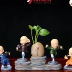 4 Chú Tiểu Múa Võ Túy Quyền Ôm Bình Rượu Nhà Sư Trang Trí Giá Rượu Trang Trí Máy Tính Để Bàn Văn Phòng (APS)