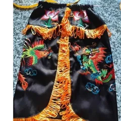 RP02 -  AO RỒNG PHỤNG ĐEN MÃ 02 VÀI TRƠN ĐẸP, CAO CẤP CHO MẸ ĐỊA MẪU NHIÊU CỠ