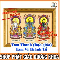 Bài Vị Tam Vị Thánh Tổ, Tam Thanh (Đạo Giáo) + khung (Bảo hành gãy, vỡ) , Khung hình cực đẹp