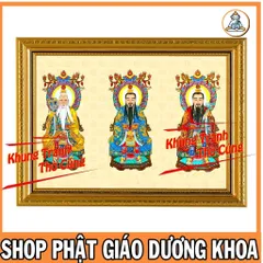 Bài Vị Tam Vị Thánh Tổ, Tam Thanh (Đạo Giáo) + khung (Bảo hành gãy, vỡ) , Khung hình cực đẹp