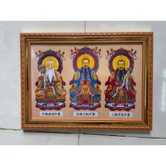 Bài Vị Tam Vị Thánh Tổ, Tam Thanh (Đạo Giáo) + khung (Bảo hành gãy, vỡ) , Khung hình cực đẹp