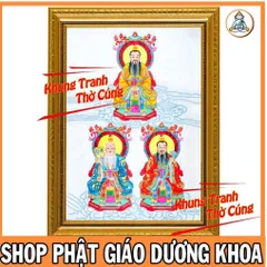 Bài Vị Tam Vị Thánh Tổ, Tam Thanh (Đạo Giáo) + khung (Bảo hành gãy, vỡ) , Khung hình cực đẹp
