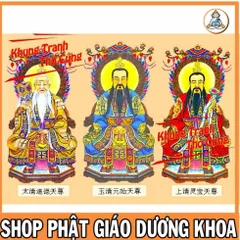 Bài Vị Tam Vị Thánh Tổ, Tam Thanh (Đạo Giáo) + khung (Bảo hành gãy, vỡ) , Khung hình cực đẹp