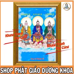 Bài Vị Tam Vị Thánh Tổ, Tam Thanh (Đạo Giáo) + khung (Bảo hành gãy, vỡ) , Khung hình cực đẹp
