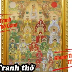 Tranh Thờ Tứ Phủ Cộng Đồng+ khung (Bảo hành gãy, vỡ) , Khung hình cực đẹp
