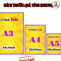 Tranh treo, ảnh thờ THIÊN Y ANA đen huyền ảo+ Khung ảnh sáng đẹp kích thước khổ A3, A4, A5 cực đẹp