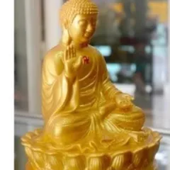 Tượng Đức Phật A Di Đà ngồi đài sen cao 15cm cực đẹp