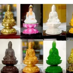 Tượng ngài Quan Thế Âm đài sen có đế cao 11cm-nhiều mẫu cực đẹp