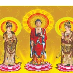 Tranh Tam Thế Phật ( có khung ), đủ kích thước cực đẹp