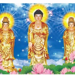 Tranh Tam Thế Phật ( có khung ), đủ kích thước cực đẹp