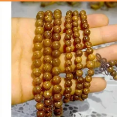 Cực đẹp và rẻ, Dây chuỗi Gỗ sọc vàng 108 hạt 6 ly, 8 ly mẫu đẹp