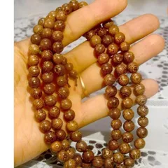 Cực đẹp và rẻ, Dây chuỗi Gỗ sọc vàng 108 hạt 6 ly, 8 ly mẫu đẹp