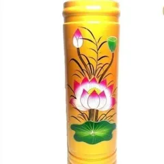Ống cắm nhang hoa sen vàng sơn mài đựng hương