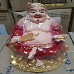 Thần tài ông địa đế tròn đỏ ( nhựa ) có hoả tốc