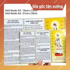 Tờ chú đại bi A5 hoặc A4 có màng chống nước bóng