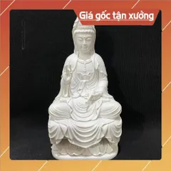 Tượng Quan Thế Âm Bồ Tát Ngồi Toà Sen Cao 18cm Nhiều Màu composite 852806
