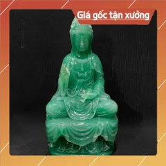 Tượng Quan Thế Âm Bồ Tát Ngồi Toà Sen Cao 18cm Nhiều Màu composite 852806
