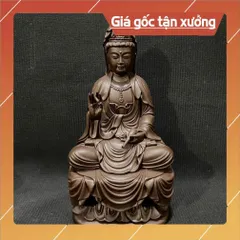 Tượng Quan Thế Âm Bồ Tát Ngồi Toà Sen Cao 18cm Nhiều Màu composite 852806