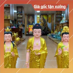 Tượng Tây Phương Tam Thánh Đứng 70cm Nhựa Composite có hoả tốc 852884