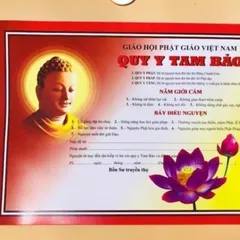 Tờ giấy chứng điệp quy y TAM BẢO - tờ điệp quy y co 3 mẫu cực đẹp