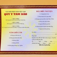 Tờ giấy chứng điệp quy y TAM BẢO - tờ điệp quy y co 3 mẫu cực đẹp