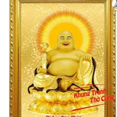 Hình thờ Di Lặc Tôn Phật + Khung mẫu hào quang rạng ngời , Khung hình cực đẹp