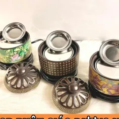Lư Điện Xông Trầm Cao Cấp Nhiều Họa Tiết Có Đôn Gỗ (Tặng Kèm 50g Bột xông) - Cửa Hàng Phật Giáo DƯƠNG KHOA 852996