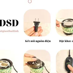 Lư Điện Xông Trầm Cao Cấp Nhiều Họa Tiết Có Đôn Gỗ (Tặng Kèm 50g Bột xông) - Cửa Hàng Phật Giáo DƯƠNG KHOA 852996