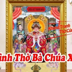 Hình thờ Chúa Xứ Thánh Mẫu Nguyên Nhung + Khung cung cõi , Khung hình cực đẹp