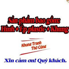 Tranh treo, ảnh thờ BÀ TỔ CÔ đỏ sáng rực + Khung ảnh sáng đẹp kích thước khổ A3, A4, A5  cực đẹp