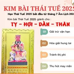 KIM BÀI THÁI TUẾ NĂM 2025 DÀNH CHO CÁC TUỔI TỴ - HỢI - DẦN -THÂN (KIM LOẠI VÀ NHỰA)