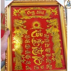 Bài vị liễn thờ khung hình tranh cửu huyền thất tổ chữ Việt kim tuyến nhiều cỡ cực đẹp