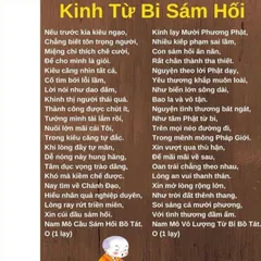 TỜ A4,  Kinh Từ Bi Sám Hối - Tâm Hồn Thanh Tịnh  NHIỀU CỠ, ÉP PLASTICS cực đẹp