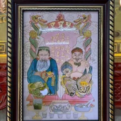 Tranh Bài vị Thần Tài -Thổ Địa (có khung) siêu đẹp