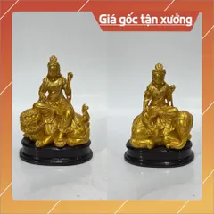 Tượng Ngài Bồ tát Văn Thù - Phổ Hiền Cao 10cm composite 853561