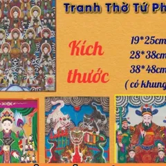 Tranh thờ TỨ PHỦ - có khung cực đẹp