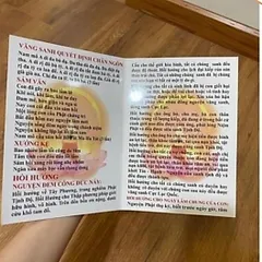 TO65 - Tờ hồi hướng công đức, Bát Nhã Tâm Kinh, chú vãng sanh Kích Thước A4 Giấy C300 cán màng bóng 2 mặt cấn 1 đường