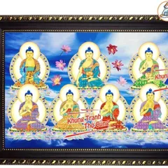 Tranh Thất Phật Dược Sư + khung (Bảo hành gãy, vỡ) cực đẹp