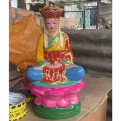 Tôn tượng địa tạng bồ tát ngồi 30cm đất nung vẻ màu siêu đẹp qk120