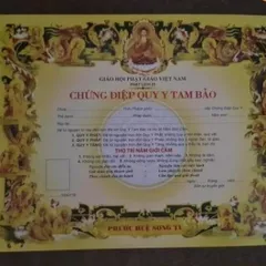 Tờ giấy chứng điệp quy y TAM BẢO - tờ điệp quy y cực đẹp