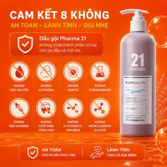 Dầu gội Nhật Pharma 21 kiểm soát dầu, làm phồng tóc, hỗ trợ giảm gàu, làm sạch da đầu, hương hoa thơm dịu kết hợp tinh d