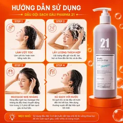 Dầu gội Nhật Pharma 21 kiểm soát dầu, làm phồng tóc, hỗ trợ giảm gàu, làm sạch da đầu, hương hoa thơm dịu kết hợp tinh d